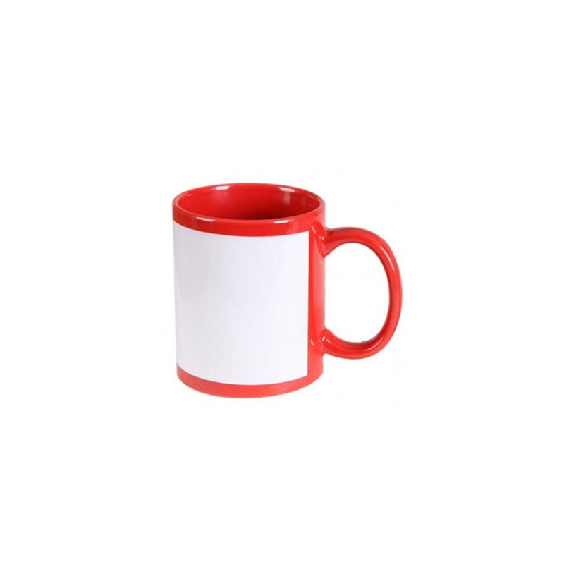 TAZA ROJA VENTANA BLANCA 11 OZ