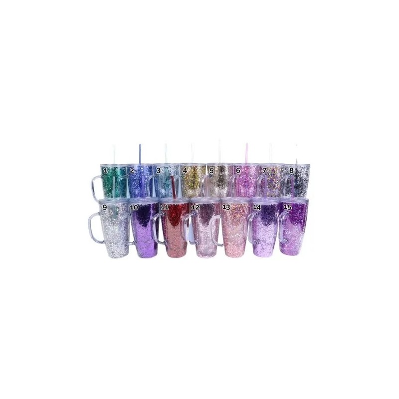 VASO GLITER CON ASA 800ML