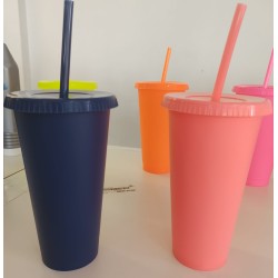 VASO MARROQUI AZUL MARINO & CORAL 24OZ