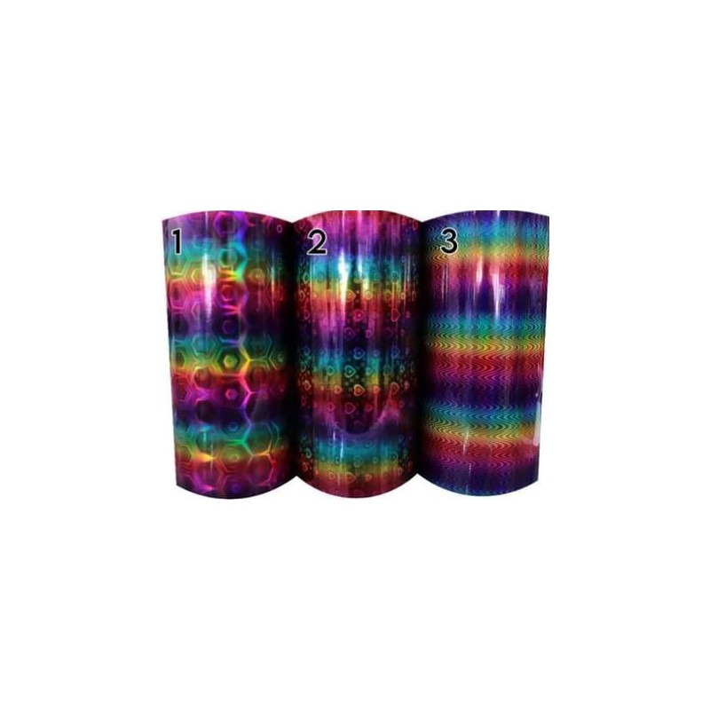 VINIL ADHESIVO ARCO IRIS HOLOGRAFICO