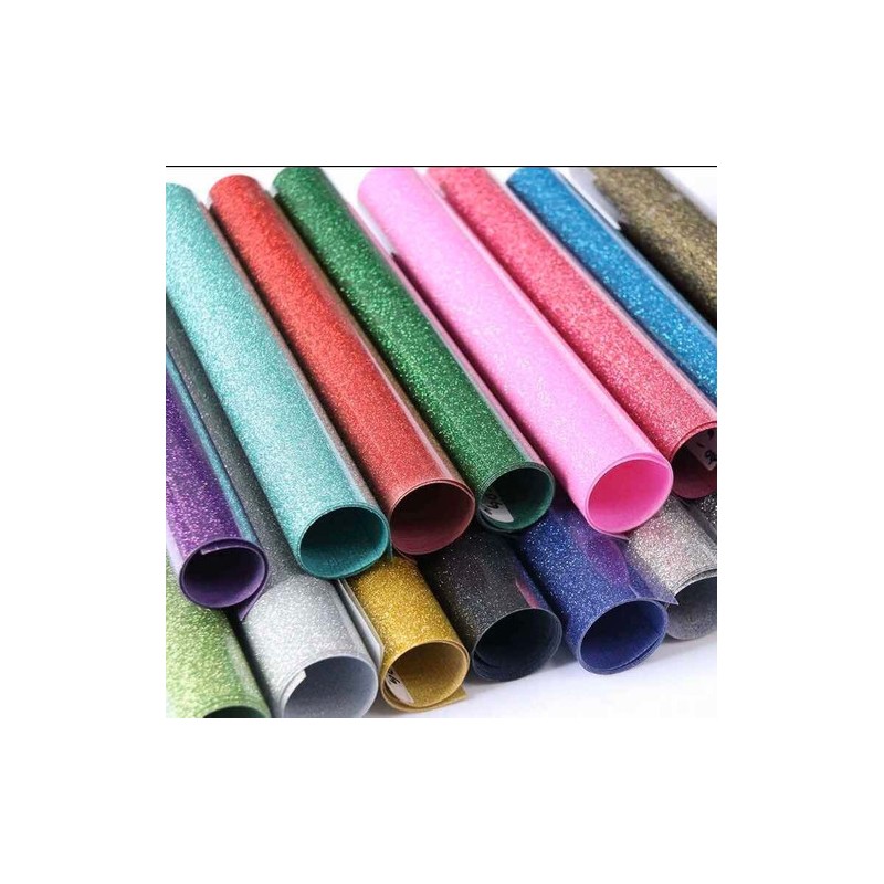 VINILES TEXTILES GLITER COLORES PRIMARIOS .50CMS