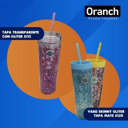 VASO SKINNY GLITER TAPA MATE